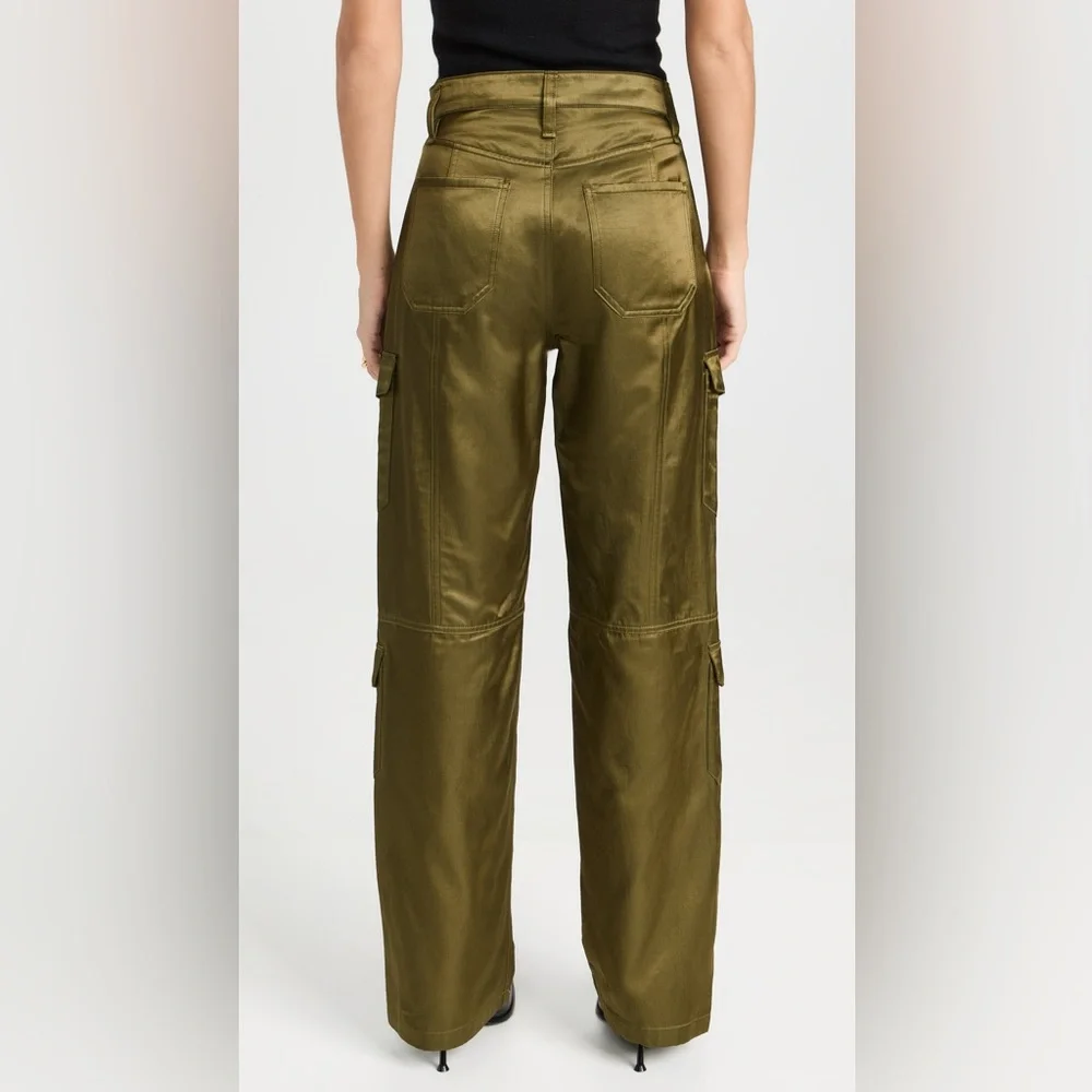 Rag & Bone Cailyn Japanese Satin Cargo Pants‎ Size 30 Army Green - Picture 4 of 16